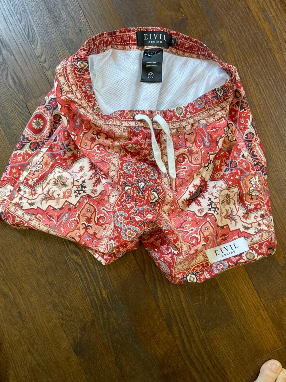 Civil Regime Persian Print Swim Trunks Men’s Medium Resort Luxe Lined Shorts - Picture 15 of 16